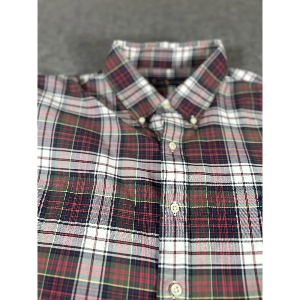 Ralph Lauren Men's Button Up Long Sleeve‎ Plaid Multicolor Shirt 2XL